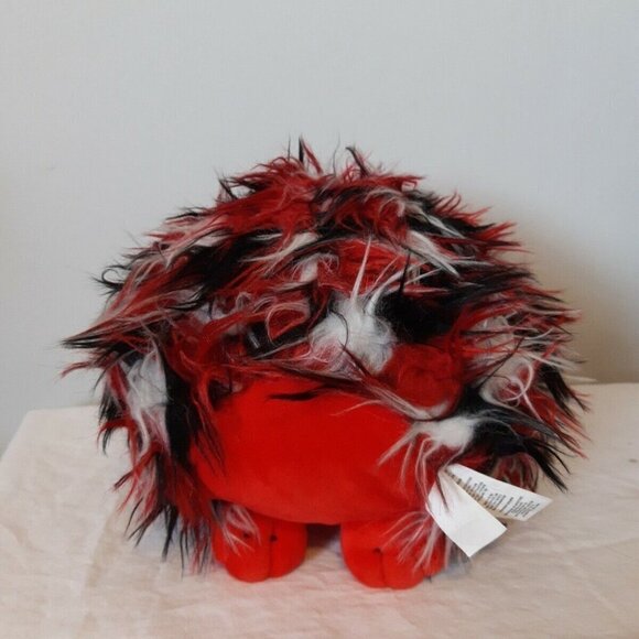 NEW England Patriots Scruffy hedgehog red blue furry stuffed toy - Picture 6 of 6